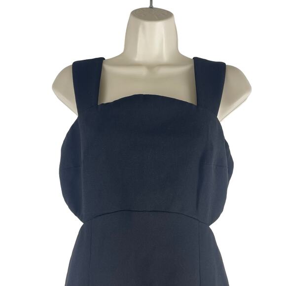 Jill Stuart Square Neck Waist Cut Out Evening Gown Maxi Dress Black Size 4 - Picture 4 of 9